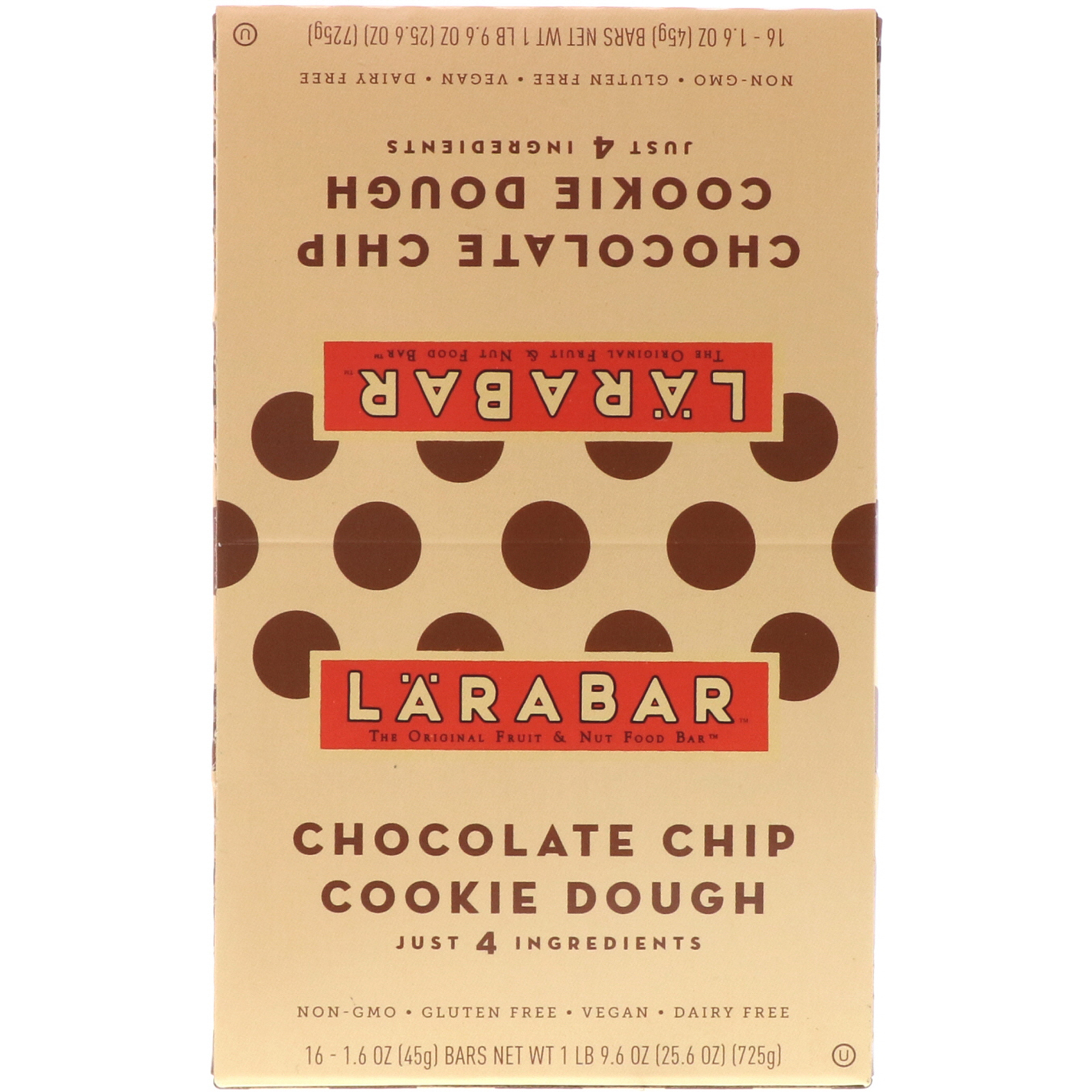 Comprar Larabar, The Original Fruit & Nut Food Bar, Chocolate Chip Cookie Dough, 16 Bars, 1.6 oz (45 g) Each - Imagem 2