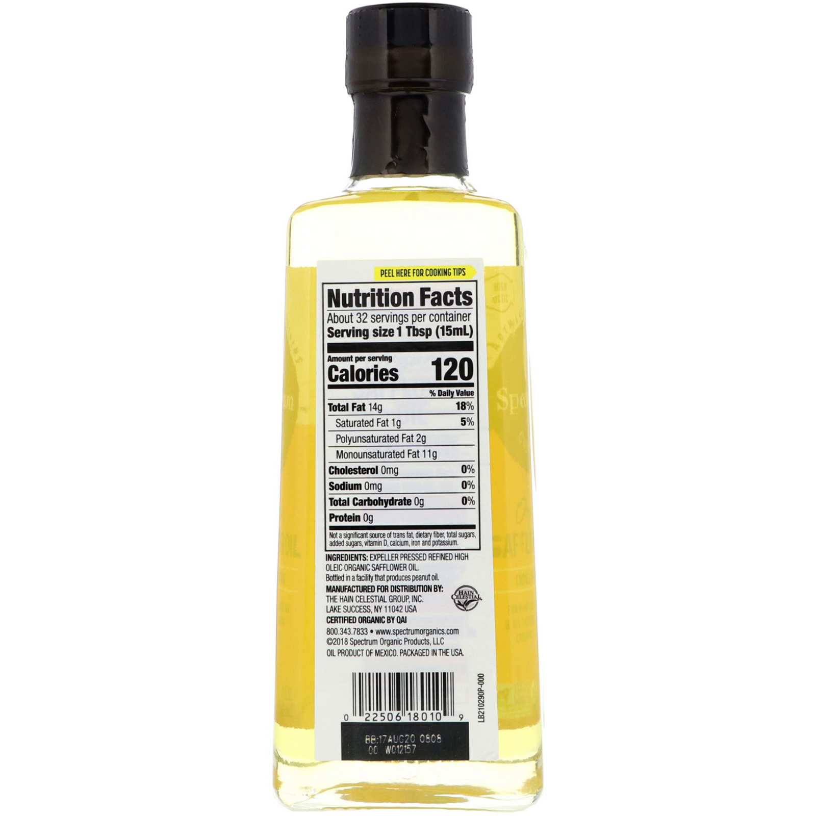 Comprar Spectrum Culinary, Óleo de cártamo, alta temperatura, 16 fl. oz. (473 mL) - Imagem 2