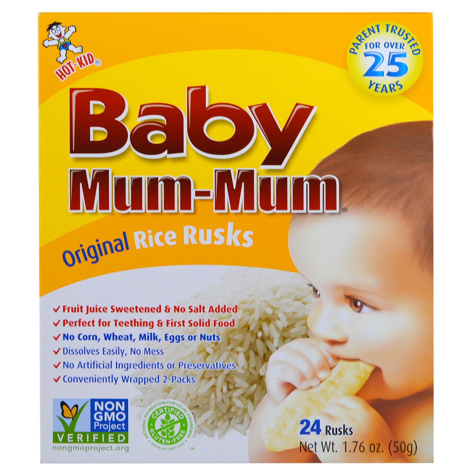 Comprar Hot Kid, Baby Mum-Mum, Roscas de Arroz Originais, 24 Roscas, 50 g (1,76 oz) Cada