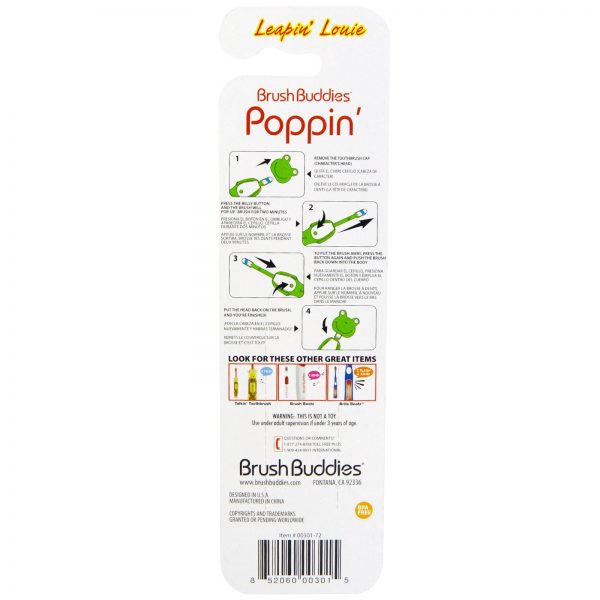 Comprar Brush Buddies, Com Tampinha, Sapo Luís Saltitante, Macia, 1 Escova - Imagem 4