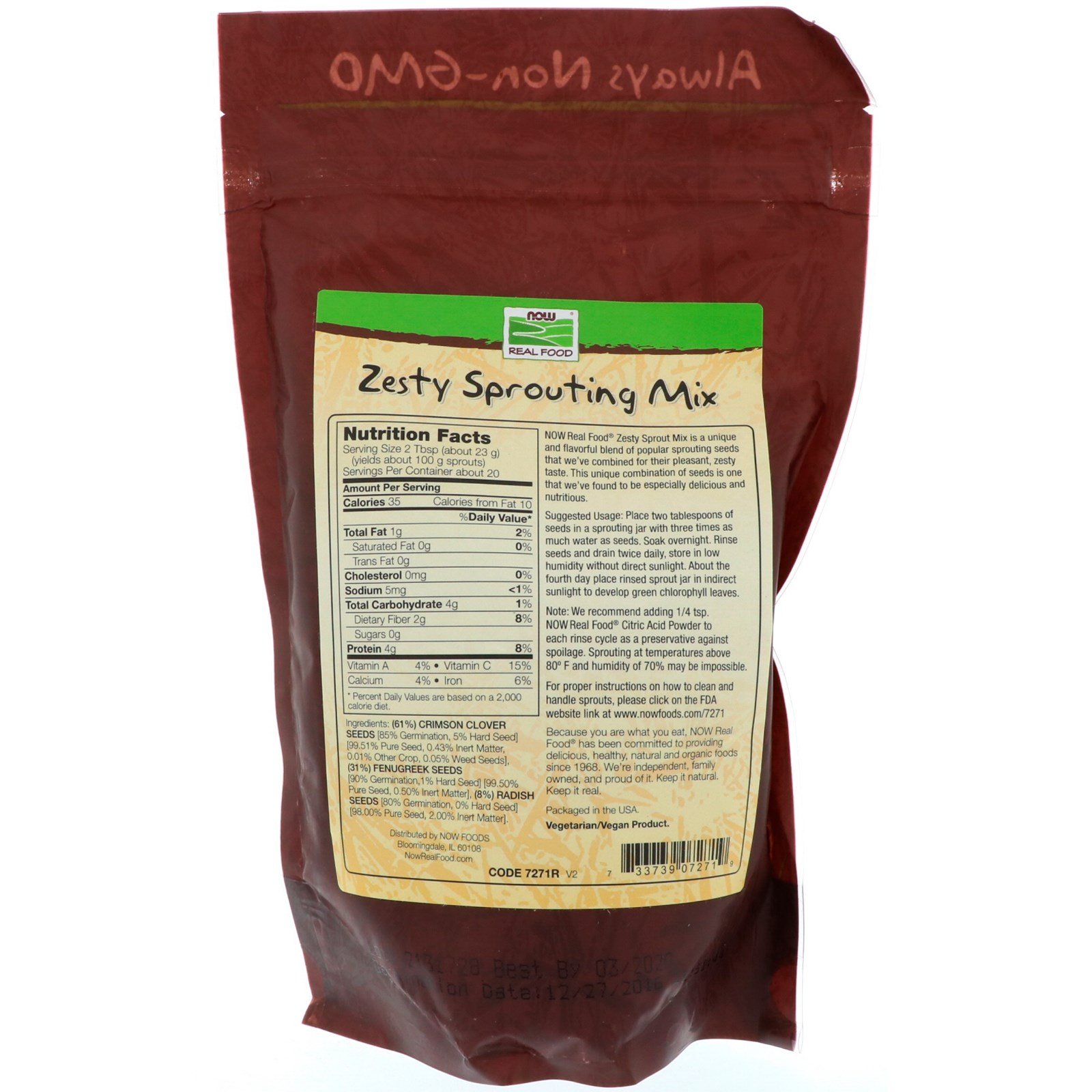 Comprar Now Foods, Real Food, Mistura com Grãos Zesty, 16 oz (454 g) - Imagem 2