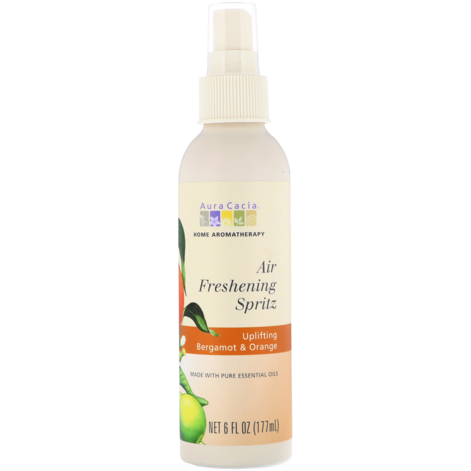 Comprar Aura Cacia, Spray Purificador de Ar, Bergamota & Laranja Renovadora, 6 fl oz (177 ml)