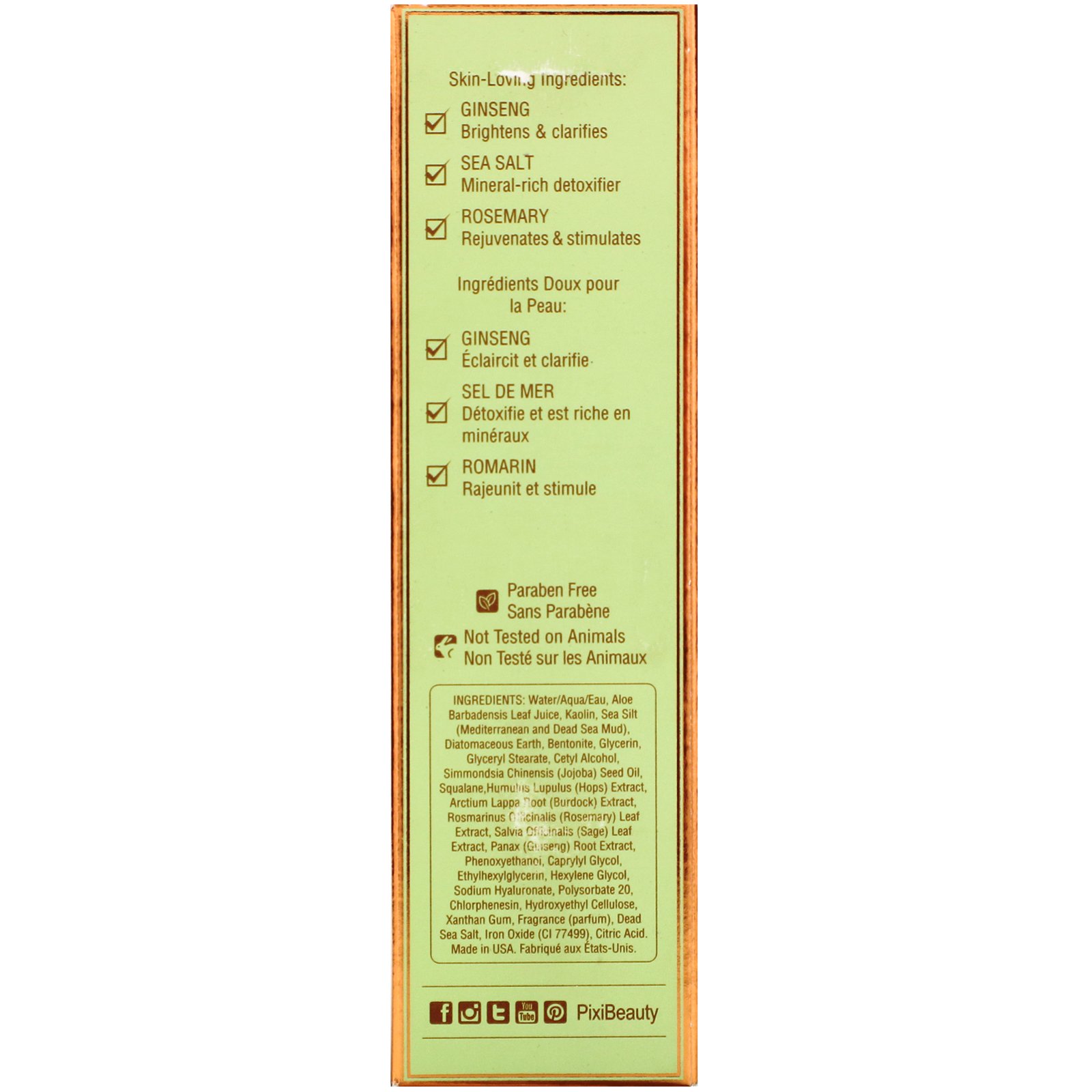 Comprar Pixi Beauty, Máscara de Argila Brilho, com Ginseng e Sal Marinho, 1,01 oz fl (30 ml) - Imagem 3