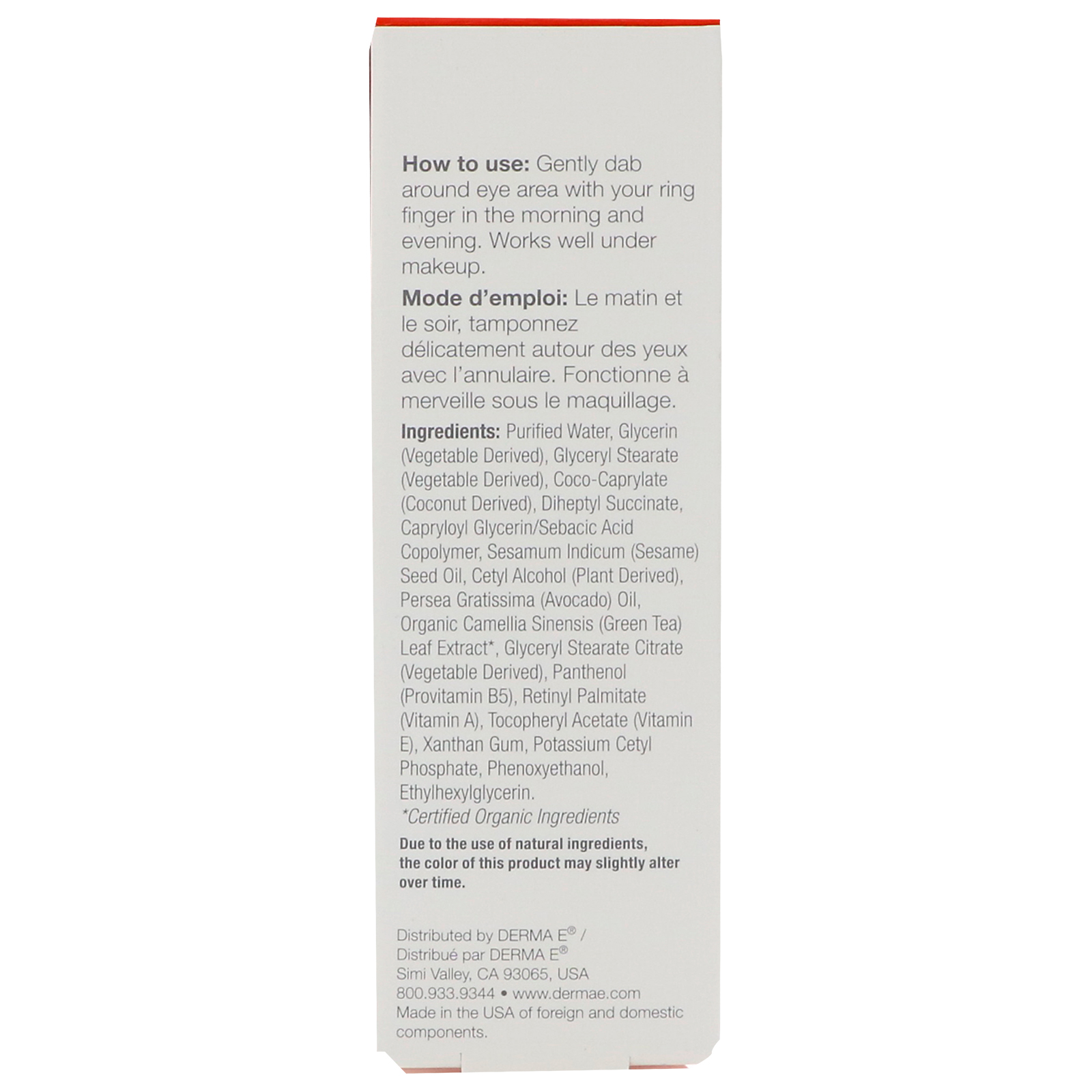 Comprar Derma E, Creme Antirrugas para Olhos, 1/2 oz (14 g) - Imagem 2