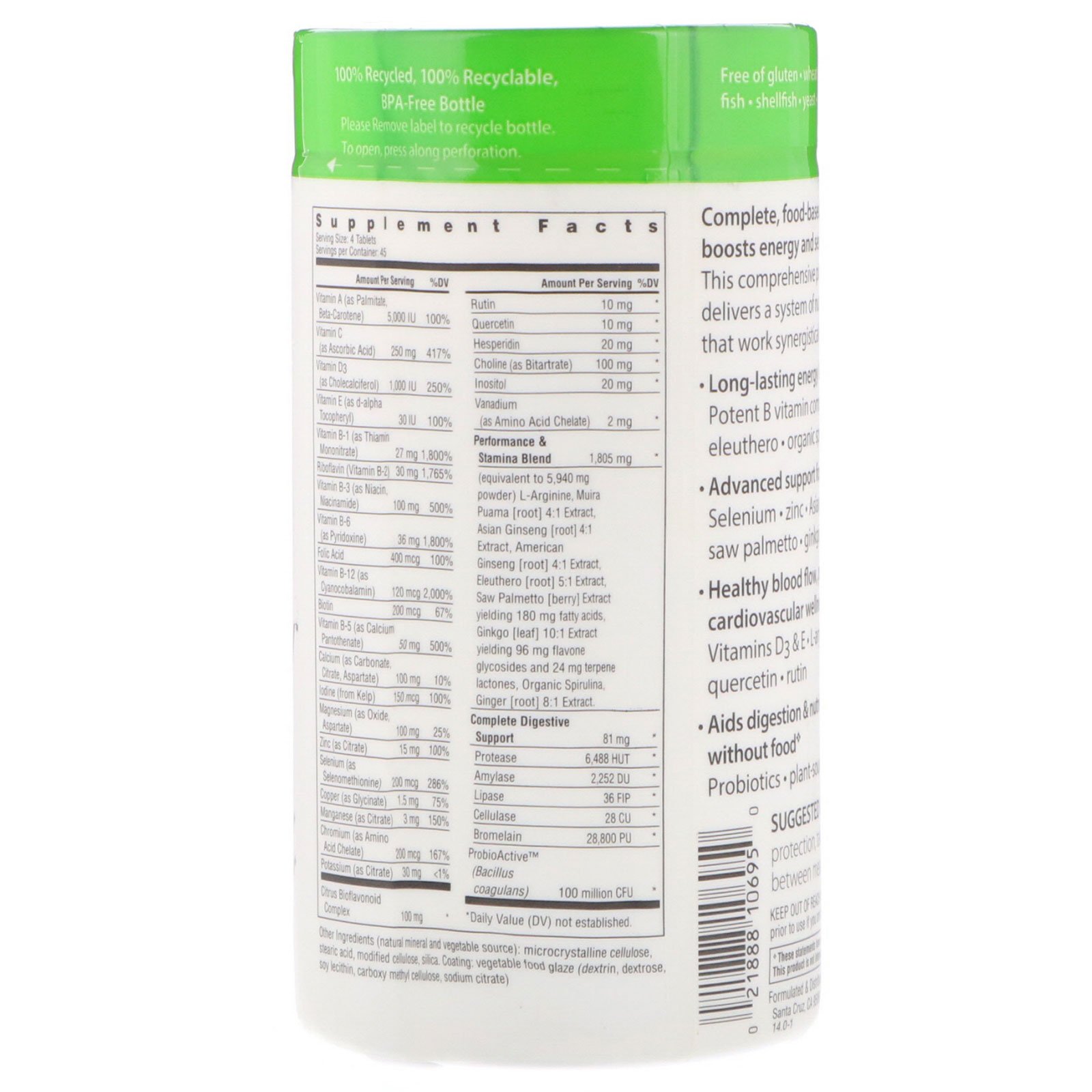 Comprar Rainbow Light, Performance Energy for Men, Multivitamínico à Base de Alimentos, 180 Comprimidos - Imagem 2