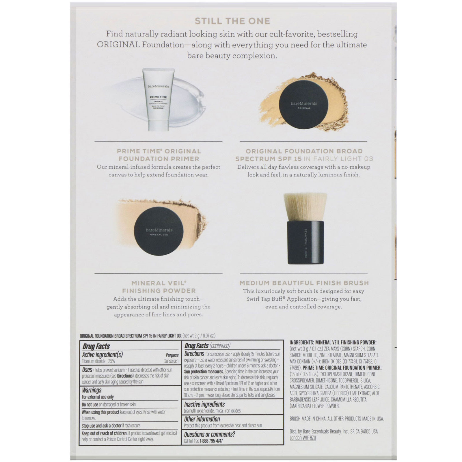 Comprar bareMinerals, Base Mineral Nothing Beats the Original, Kit Básico com 4 Produtos, Claro Leve 03, 1 Kit - Imagem 2