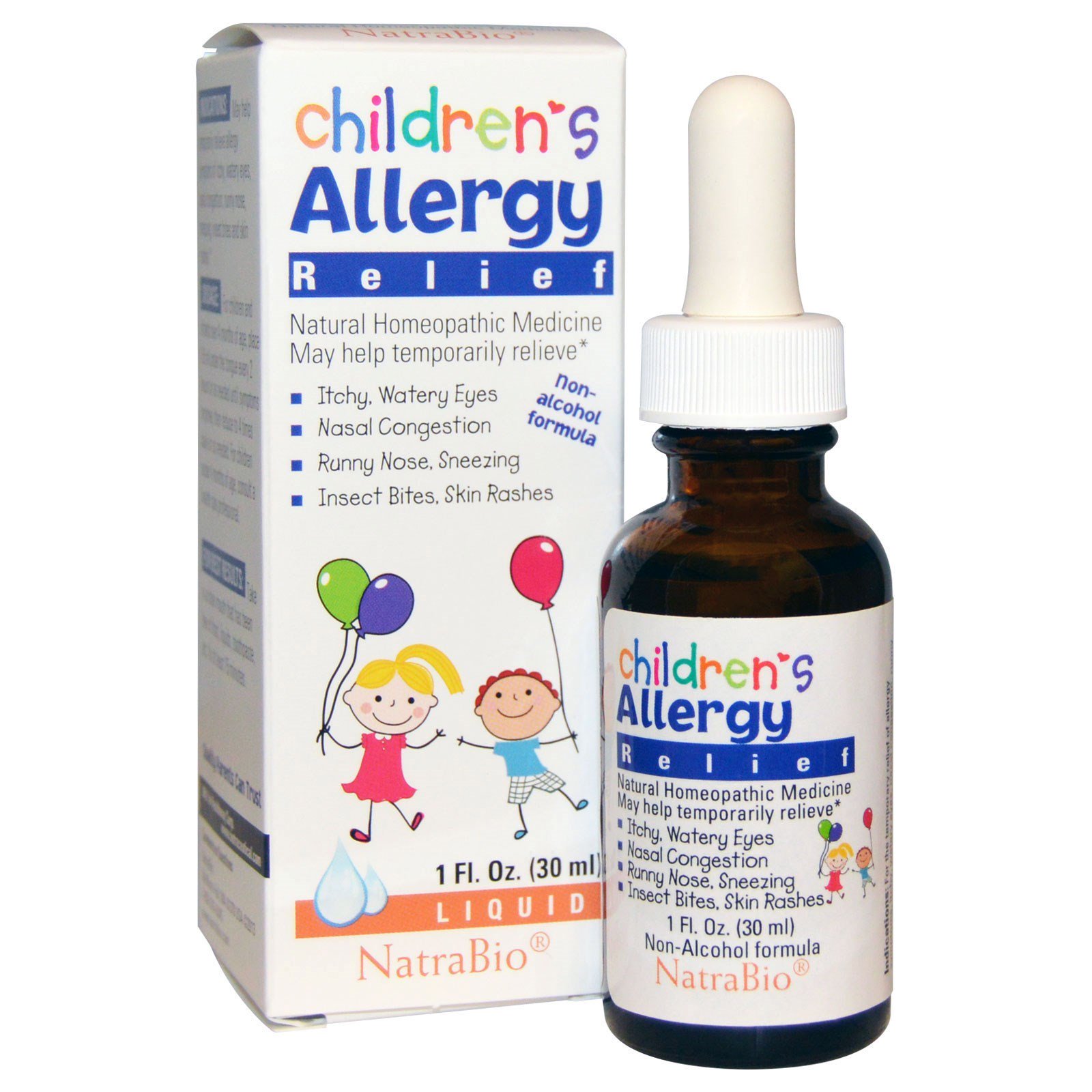 Comprar NatraBio, Alívio de Alergias para Crianças, Fórmula Não Alcoólica, Líquido, 1 fl oz (30 ml)