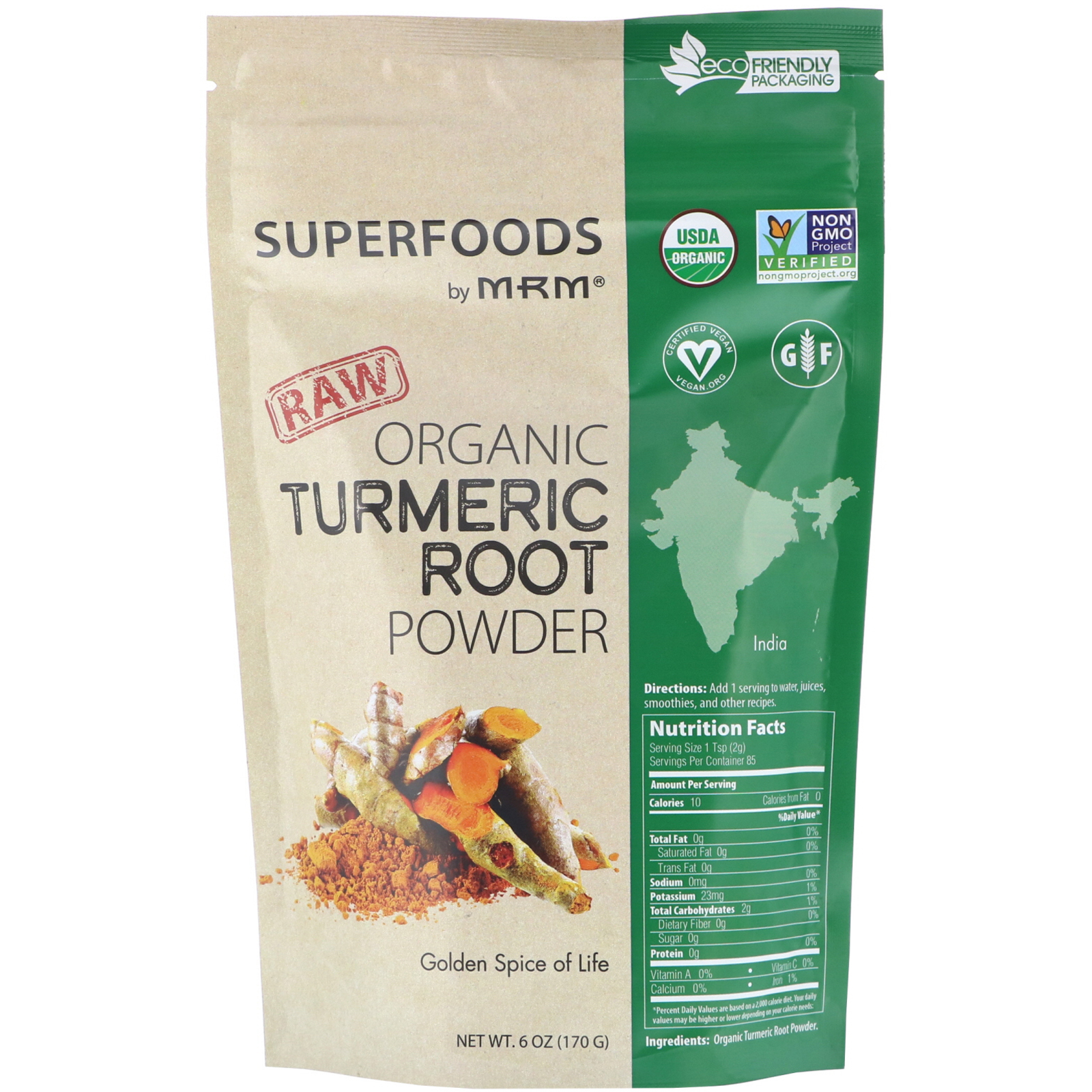 Comprar MRM, RAW Organic Turmeric Root Powder, 6 oz (170 g)