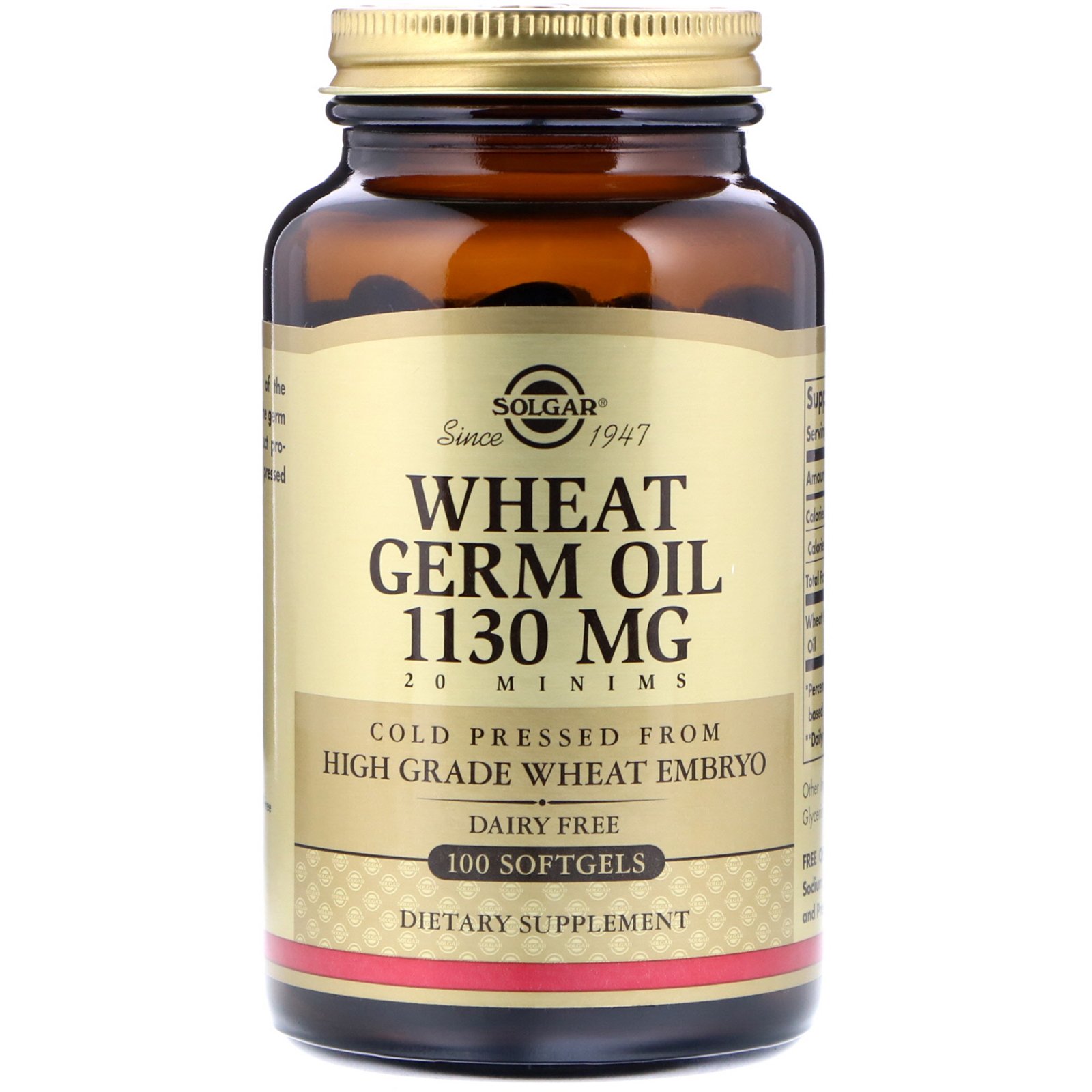 Comprar Solgar, Óleo de germe de trigo, 1130 mg, 100 Softgels
