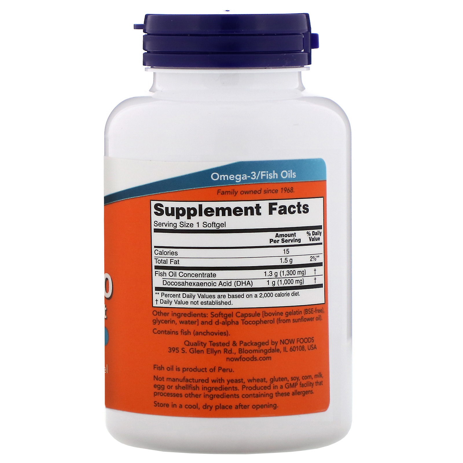 Comprar Now Foods, DHA-1000 Brain Support, Força Extra, 1.000 mg, 90 Cápsulas Gelatinosas - Imagem 2