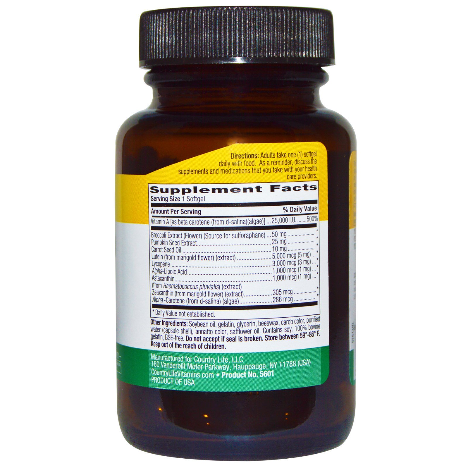Comprar Country Life, Complexo Carotenoide, 60 cápsulas softgel - Imagem 2