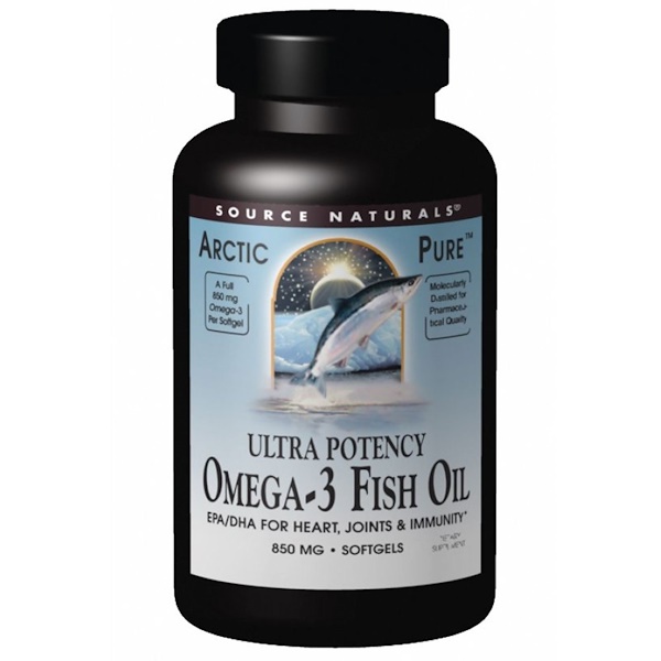 Comprar Source Naturals, Óleo de Peixe Ômega-3 Ártico, Ultra Potência, 850 mg, 60 Cápsulas