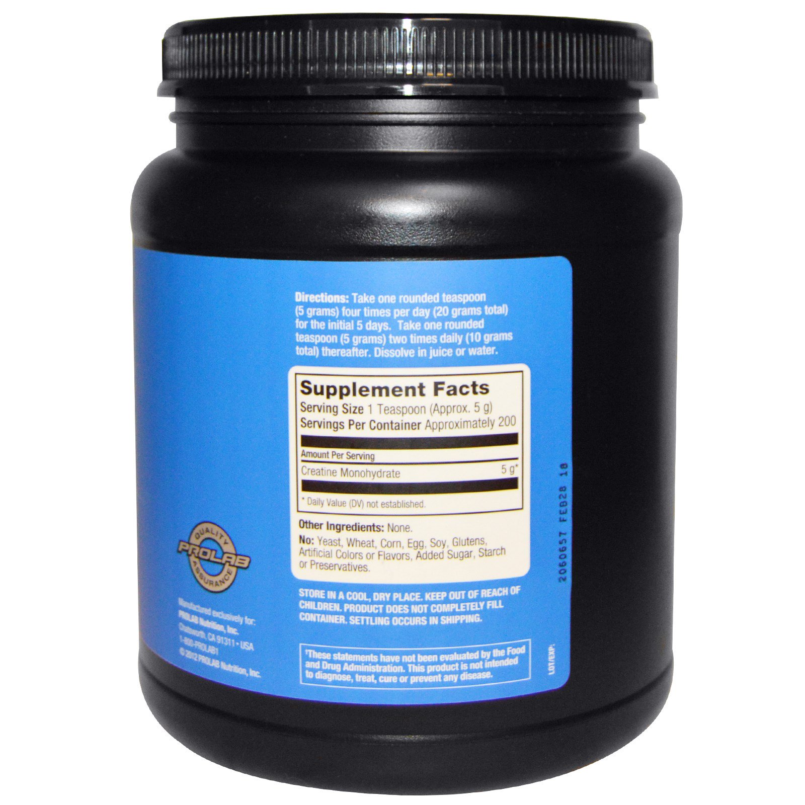 Comprar ProLab, Monohidrato de Creatina, 2,2 lbs (1000 g) - Imagem 2