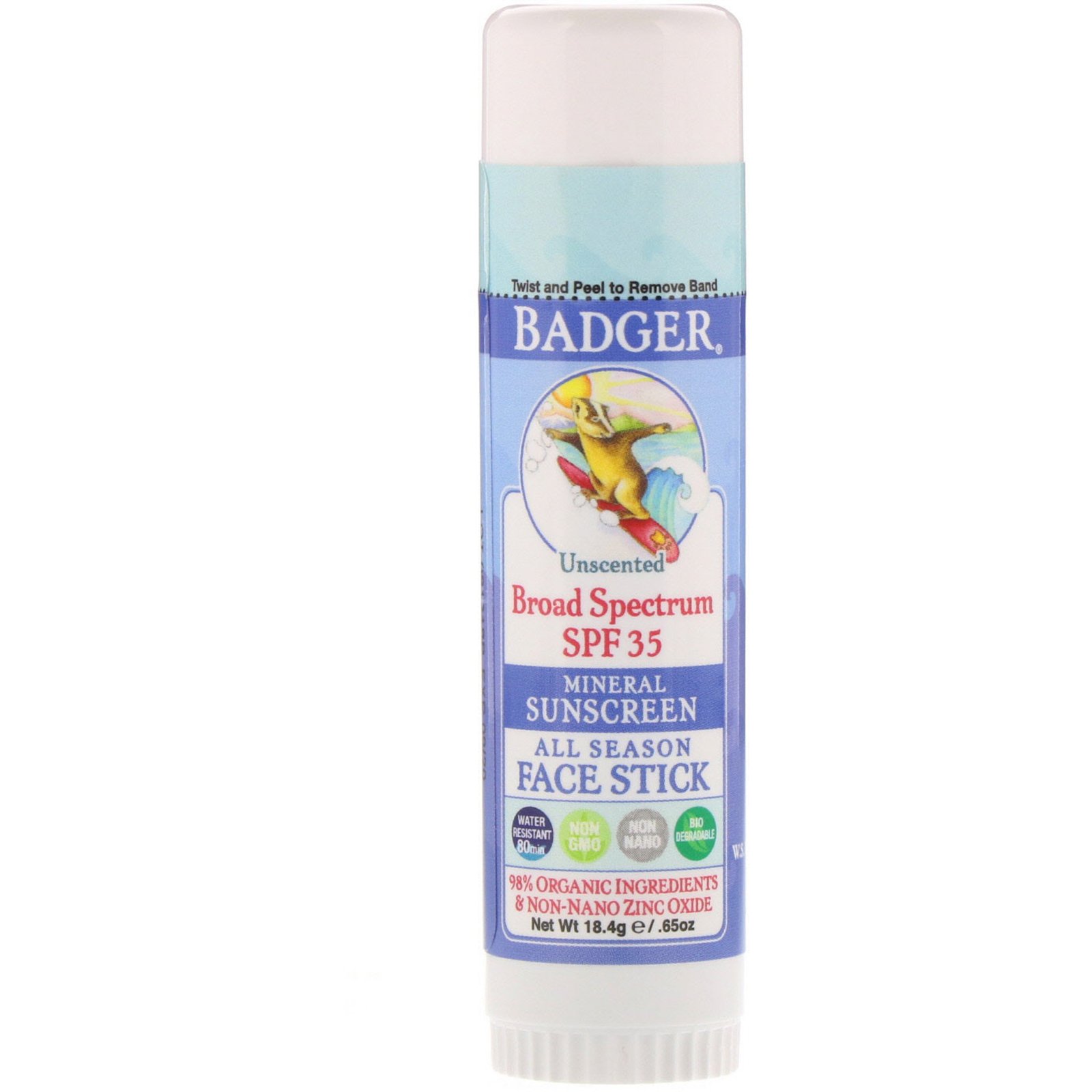 Comprar Badger Company, Bastão Protetor Solar Todas as Estações FPS 35, Sem Cheiro, 0,65 oz (18,4 g) - Imagem 3