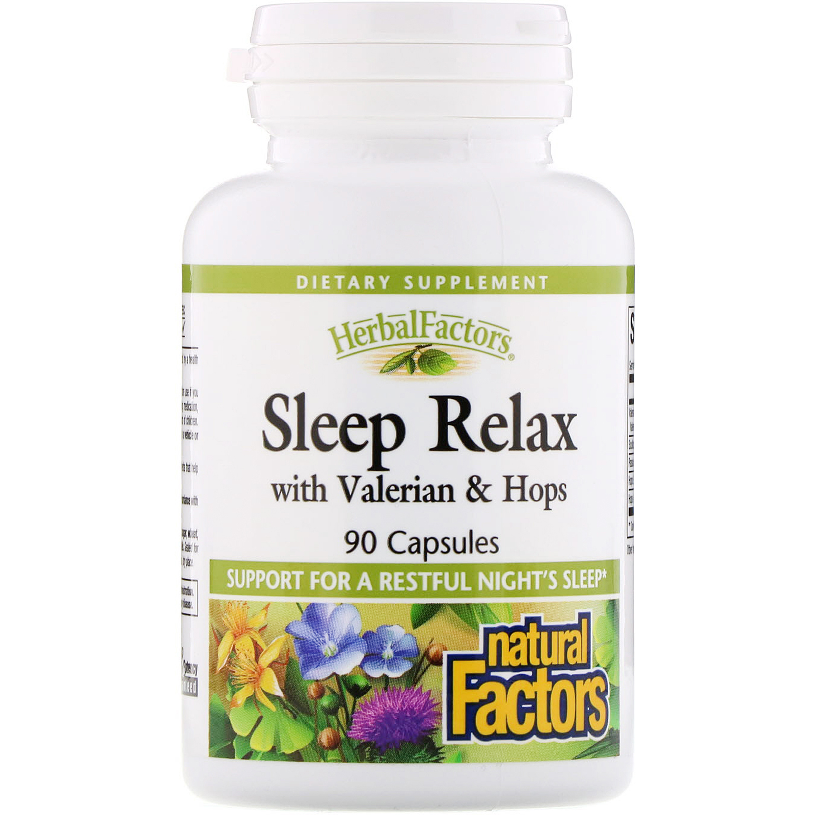 Comprar Natural Factors, Sleep Relax with Valerian & Hops, 90 Capsules