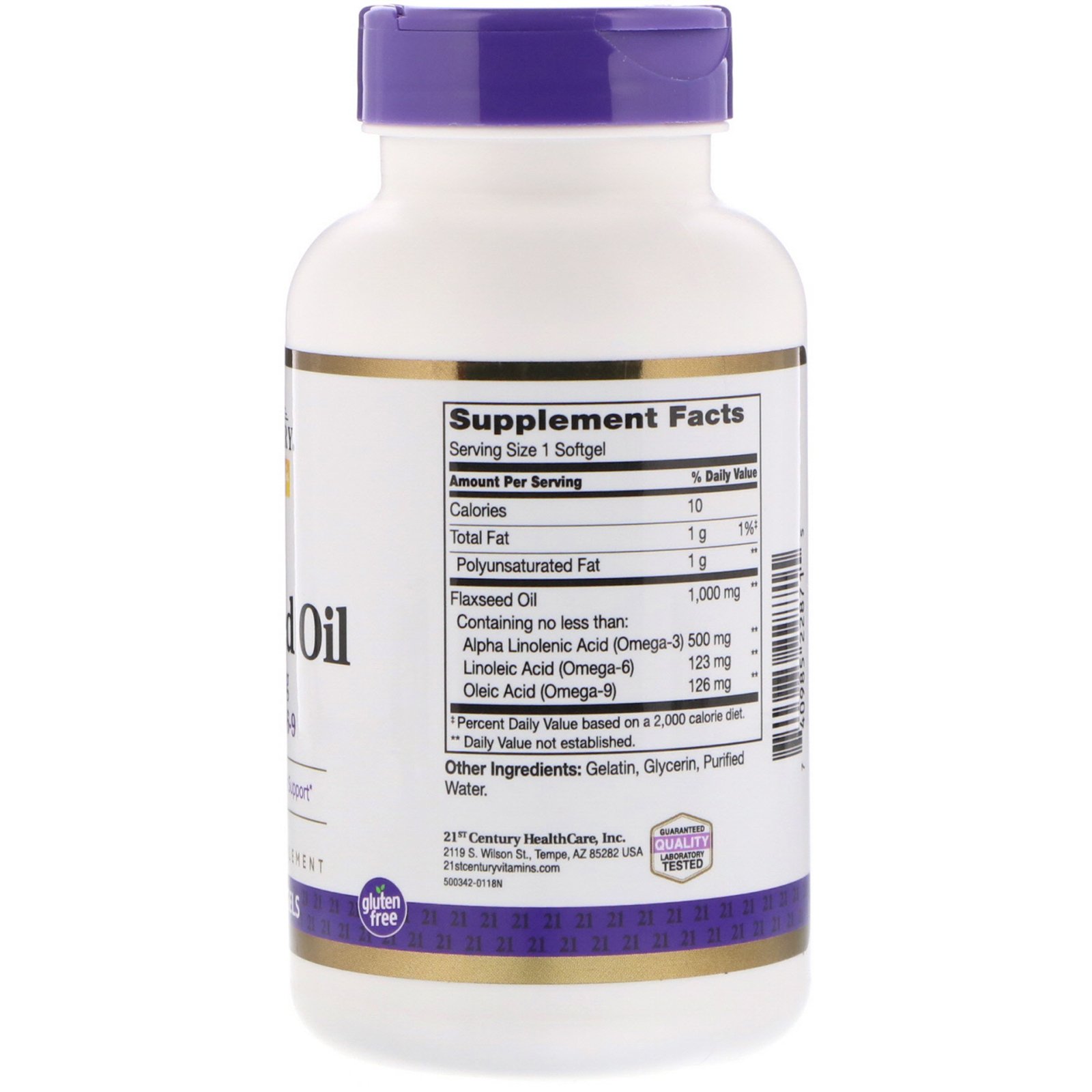 Comprar 21st Century, Óleo de linhaça, 1000 mg, 120 Softgels - Imagem 2