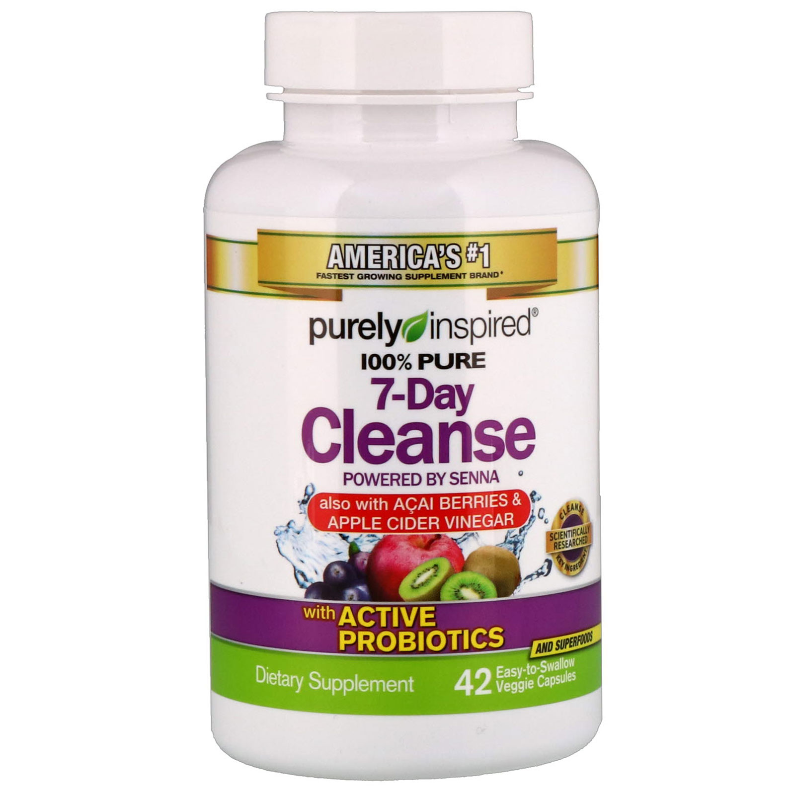 Comprar Purely Inspired, 100% Pure 7-Day Cleanse, 42 Easy-to-Swallow Veggie Capsules - Imagem 3