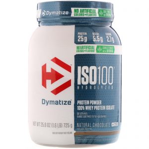 Comprar Dymatize Nutrition, ISO100 Hidrolisado, Isolado de Proteína Whey 100%, Chocolate Natural, 725 g (1,6 lb)