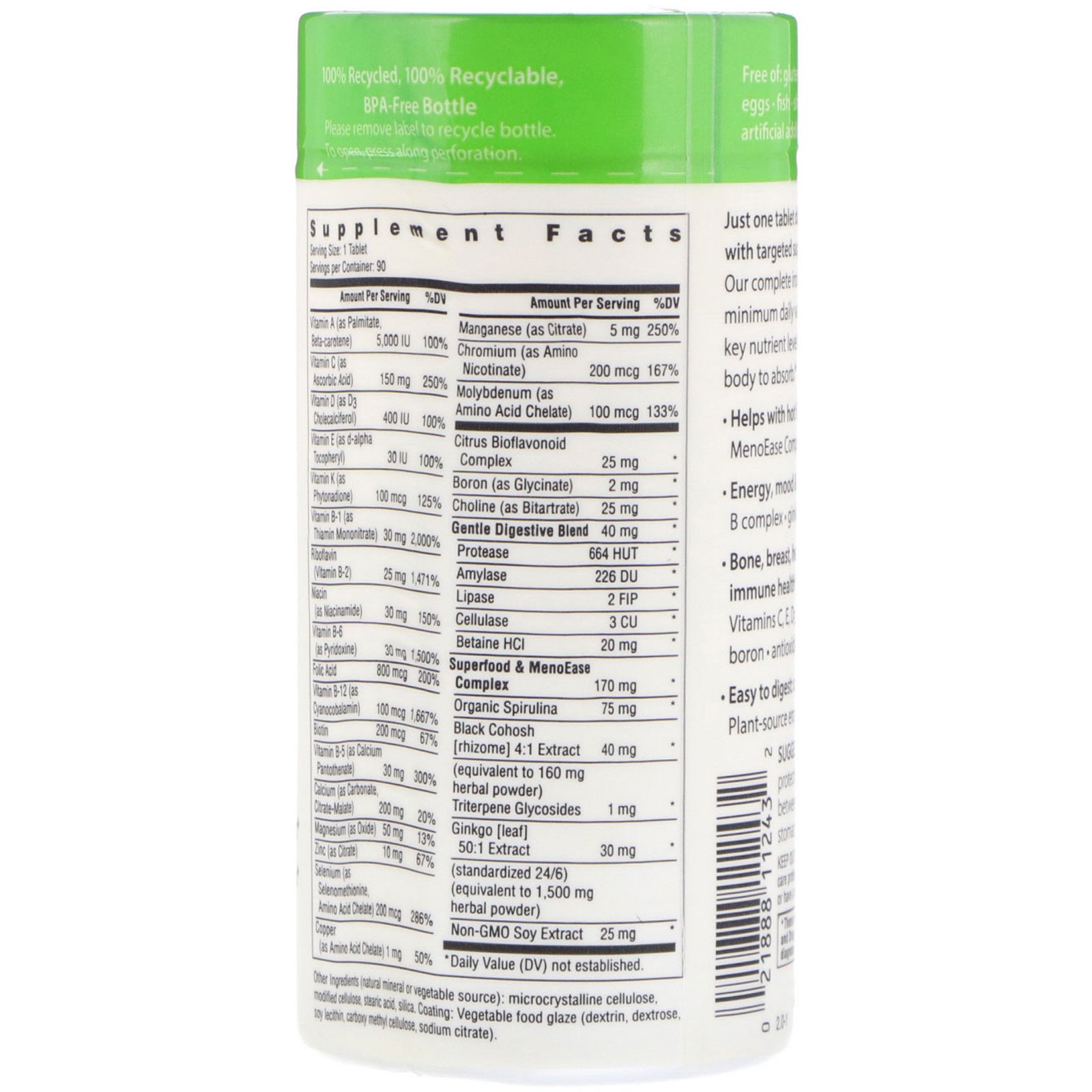 Comprar Rainbow Light, Menopausa One, Multivitamínico à Base de Alimentos, 90 Comprimidos - Imagem 2