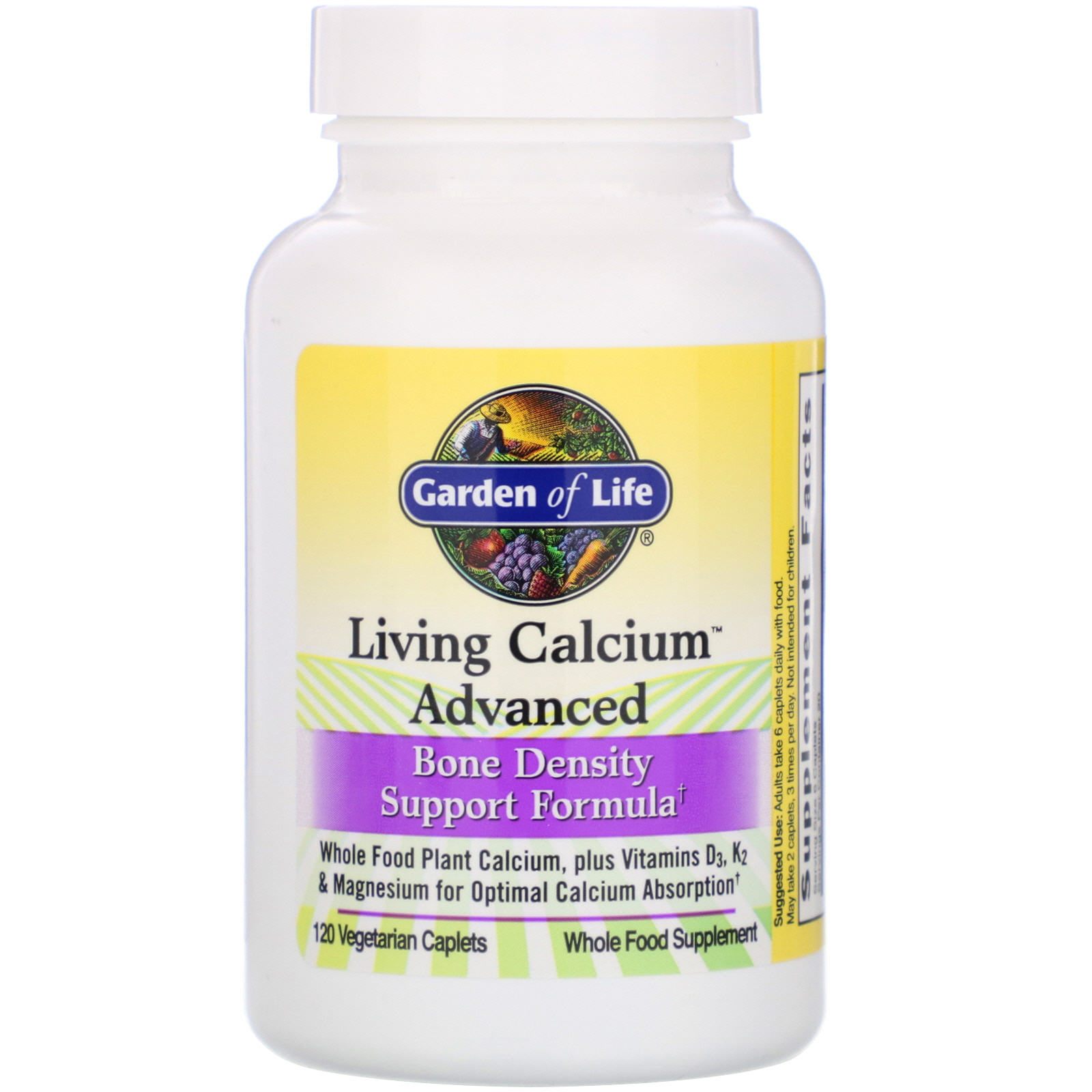 Comprar Garden of Life, Living Calcium Advanced, 120 Vegetarian Caplets - Imagem 3