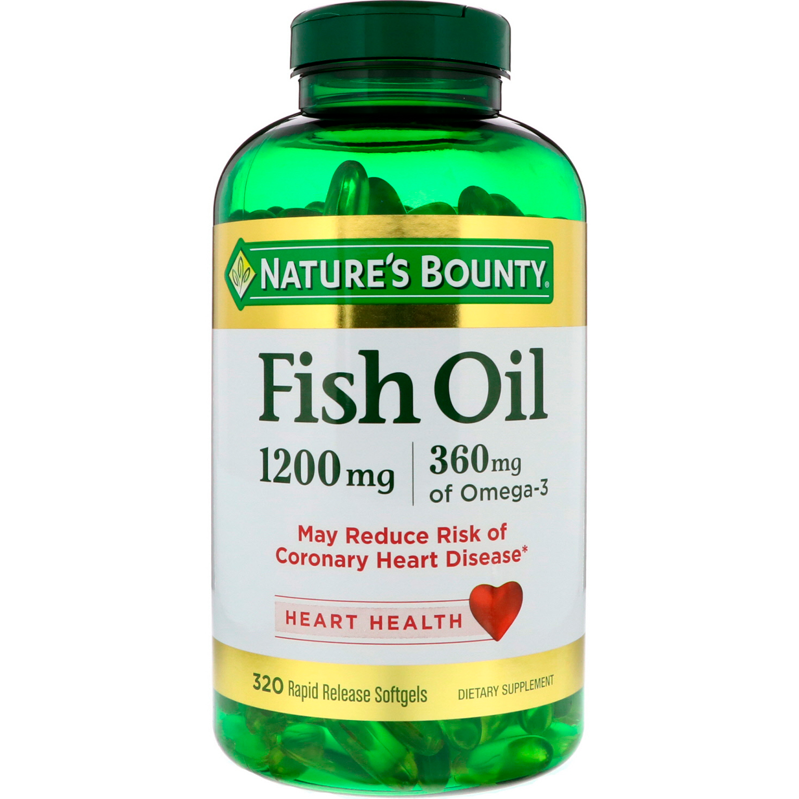Comprar Nature's Bounty, Fish Oil, 1.200 mg, 320 Cápsulas Softgel de Liberação Rápida
