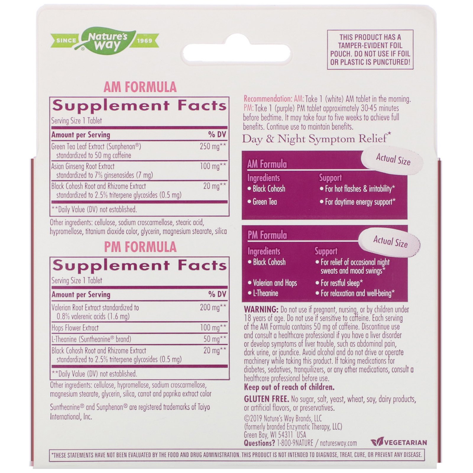 Comprar Nature's Way, AM/PM Menopause Formula, Women's Health, 60 Tablets - Imagem 2