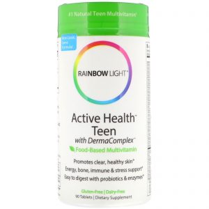 Comprar Rainbow Light, Active Health Teen com Derma Complex, Multivitamínico à Base de Alimentos, 90 Comprimidos