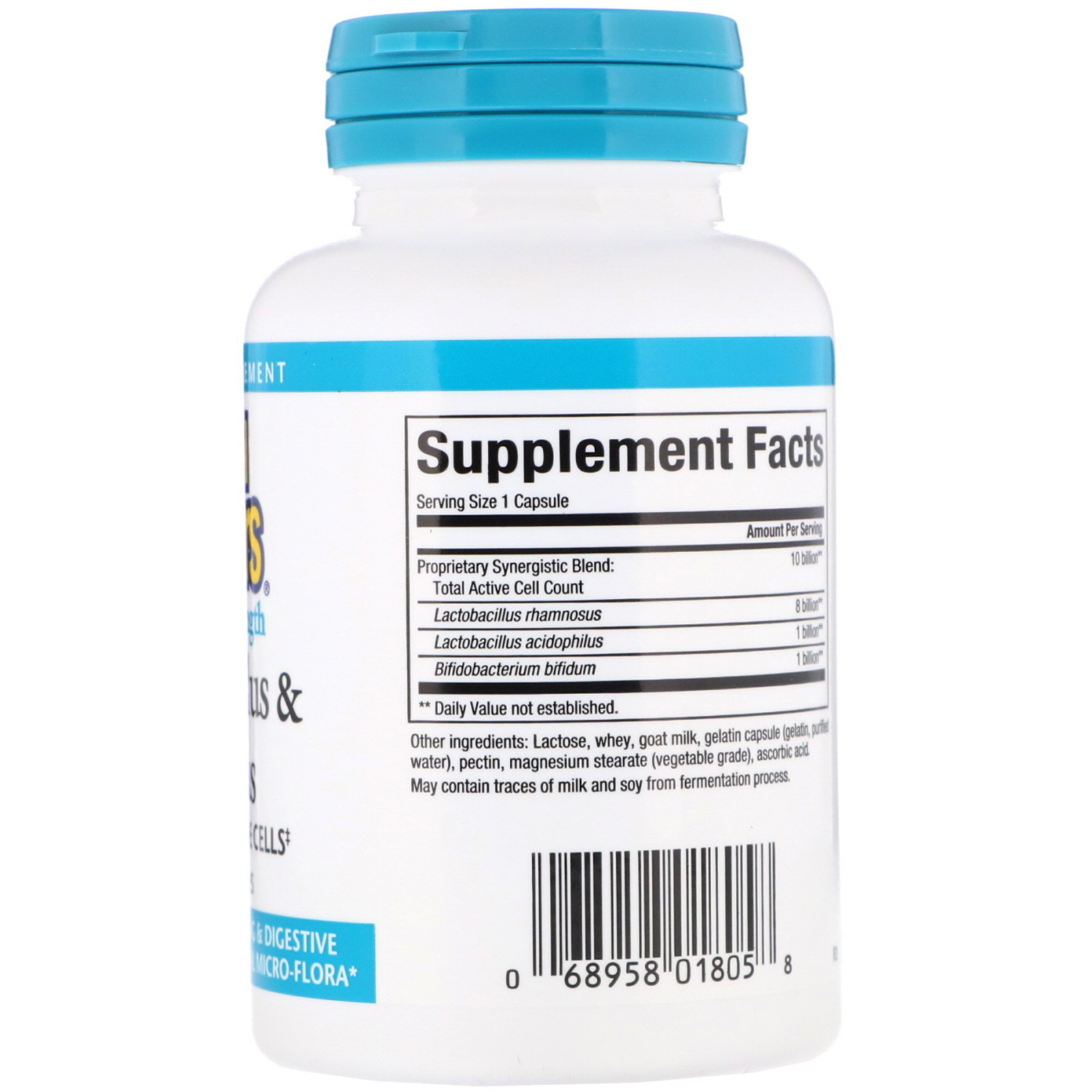 Comprar Natural Factors, Acidophilus e bifidus, força dupla, 10 bilhões de células ativas, 90 cápsulas - Imagem 2