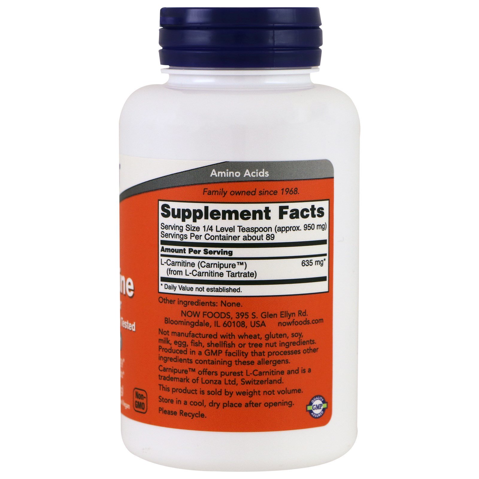Comprar Now Foods, L-Carnitina, Pó Puro, 85 g (3 oz) - Imagem 2
