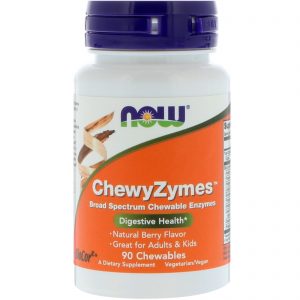 Comprar Now Foods, ChewyZymes, Sabor Natural de Amora, 90 Mastigáveis