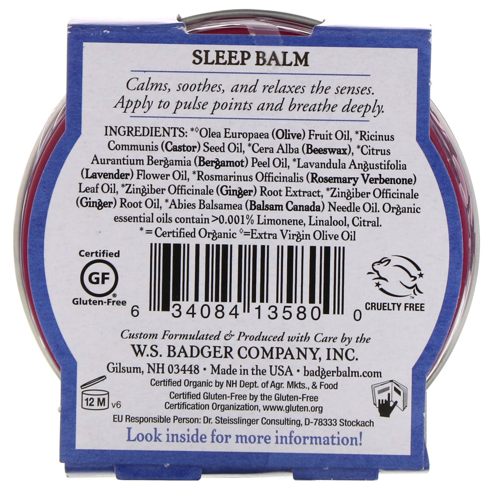 Comprar Badger Company, Organic Sleep Balm, Lavender & Bergamot, 2 oz (56 g) - Imagem 2