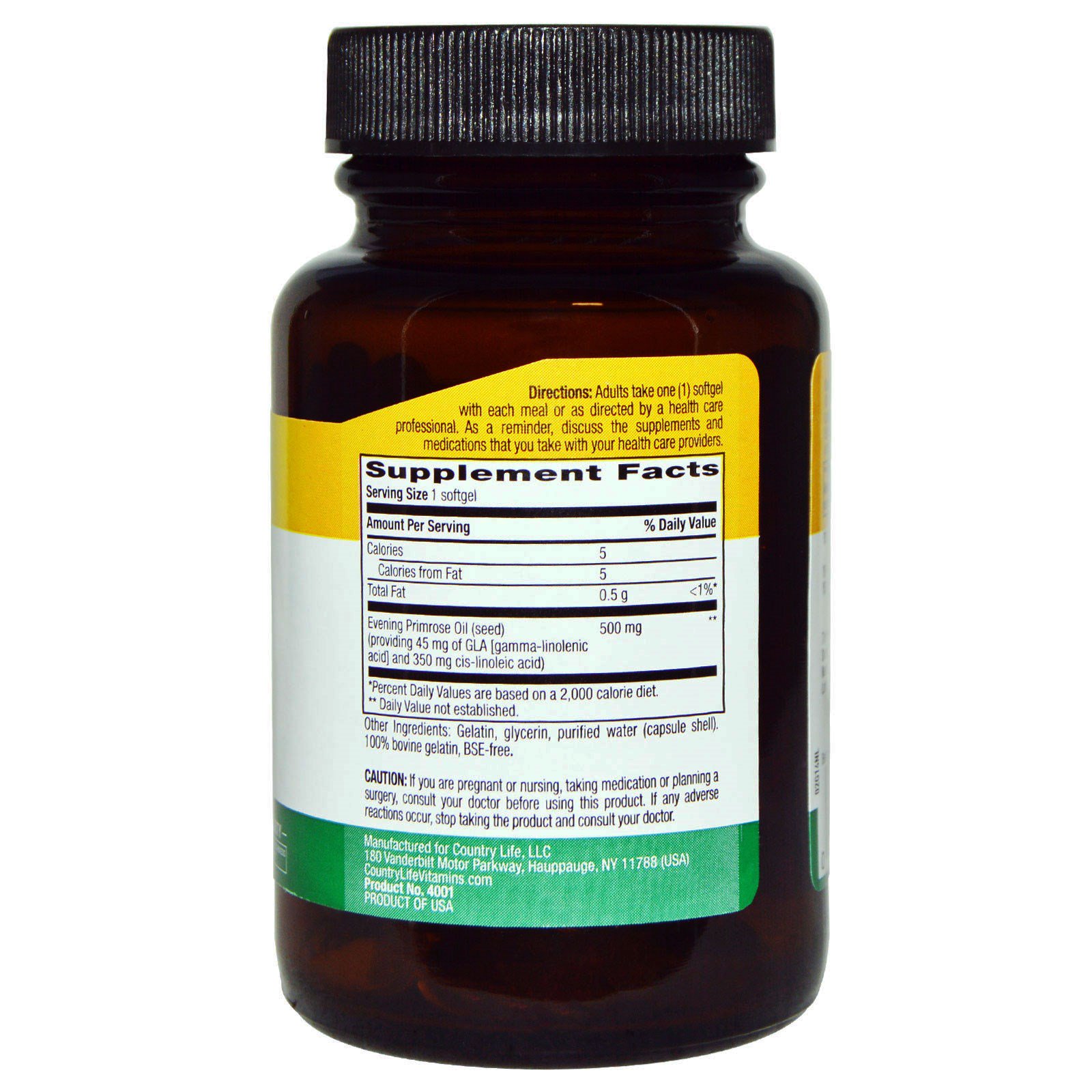 Comprar Country Life, Óleo de Prímula, 500 mg, 60 cápsulas softgel - Imagem 2