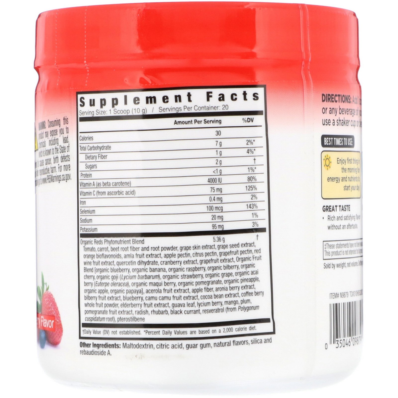 Comprar Country Farms, Super Vermelhos, Superalimento Energizante com Polifenóis, Sabor de Frutas, 7,1 oz (200 g) - Imagem 2