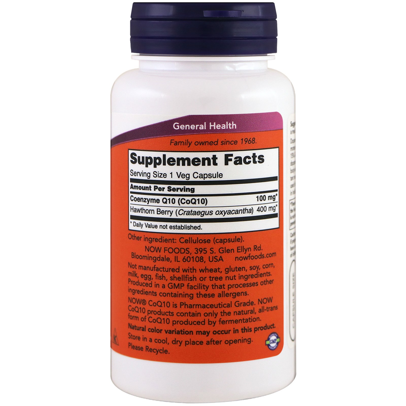 Comprar Now Foods, CoQ10 com Baga de Espinheiro Branco, 100 mg, 90 Cápsulas Vegetais - Imagem 2