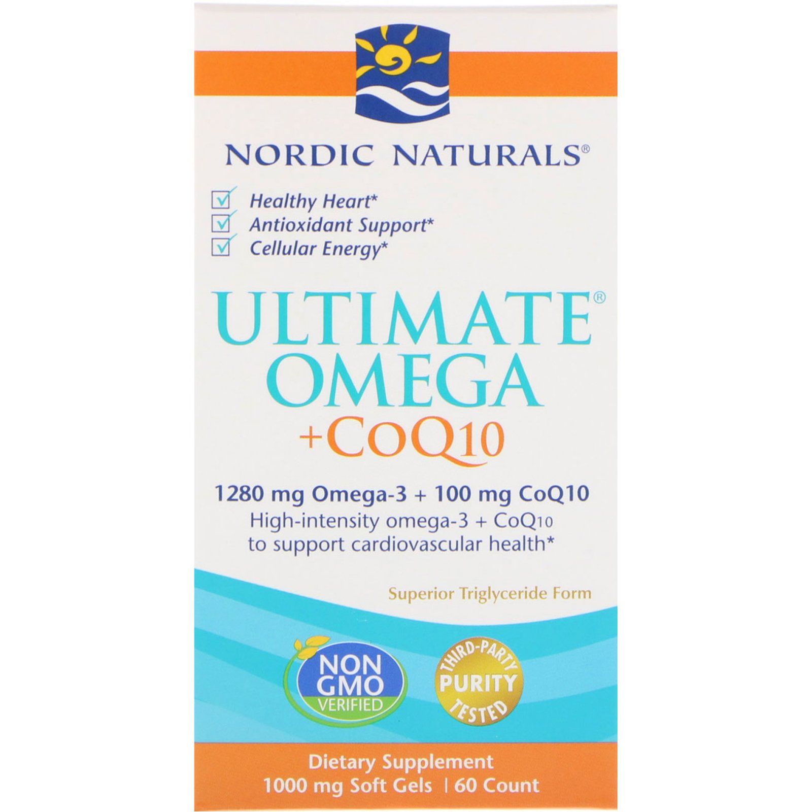 Comprar Nordic Naturals, Ultimate Omega + CoQ10, 1000 mg, 60 Cápsulas Softgel