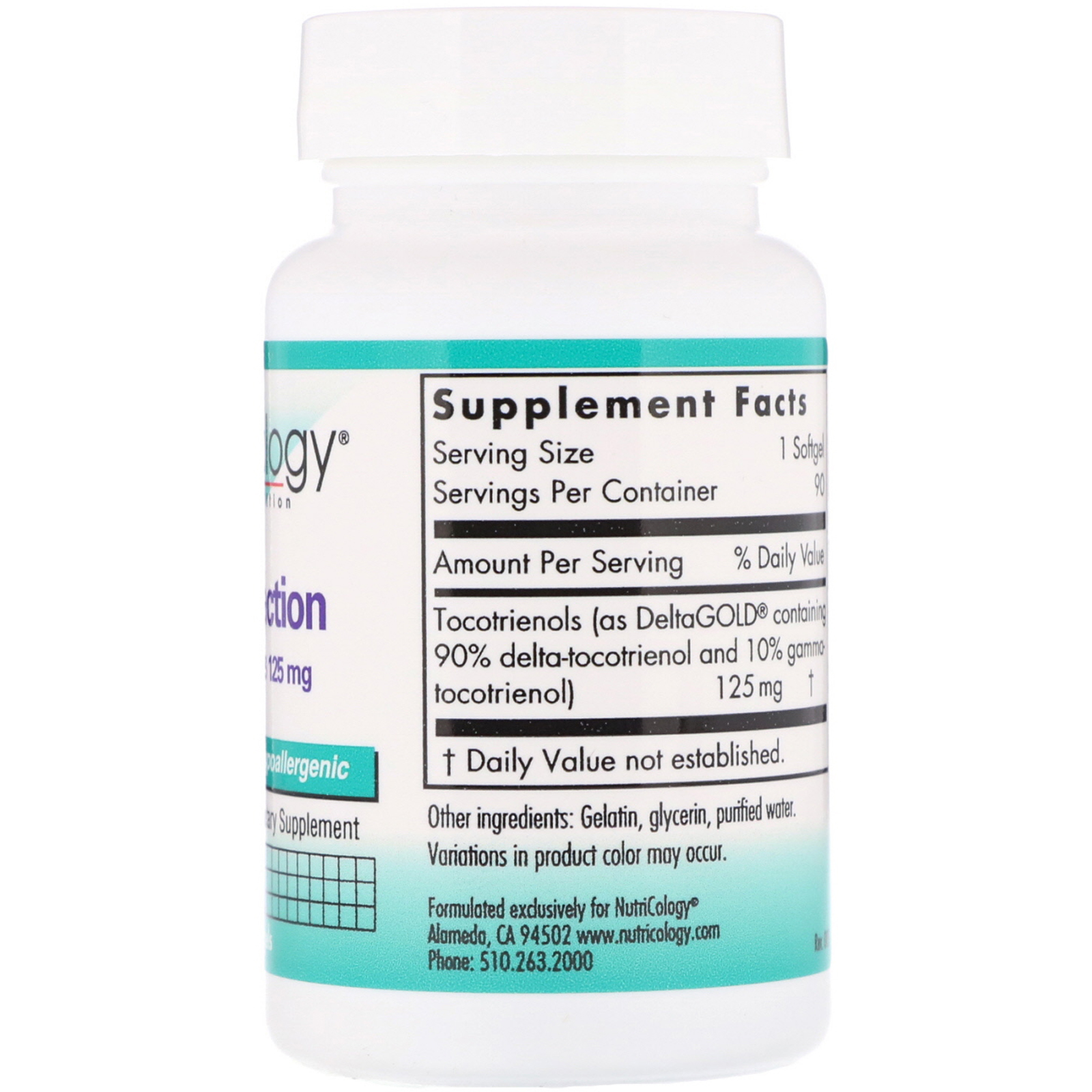 Comprar Nutricology, Tocotrienols Delta-Fracionado, 125 mg, 90 cápsulas gelatinosas - Imagem 2