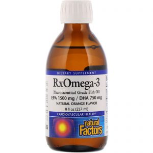 Comprar Natural Factors, Rx Ômega-3, Sabor natural de laranja, 8 fl oz (237 ml)