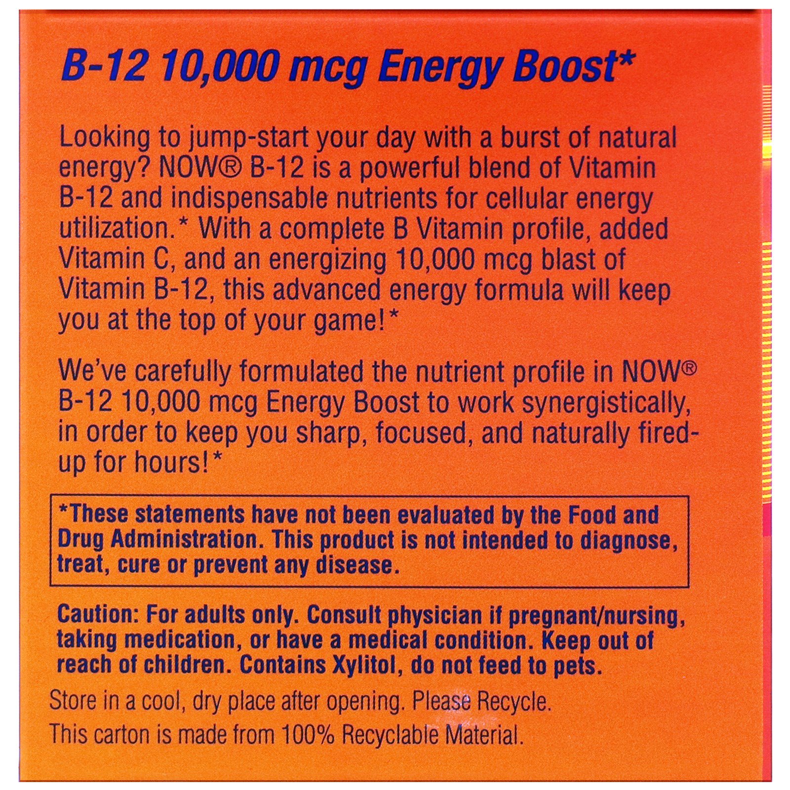Comprar Now Foods, Shots, B-12, Frutas Silvestres Mistas, 10.000 mcg, 12 Shots, 15 ml (0.5 fl oz) Cada - Imagem 3