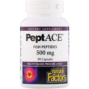 Comprar Natural Factors, PeptACE, Peptídios de peixe, 500 mg, 90 cápsulas