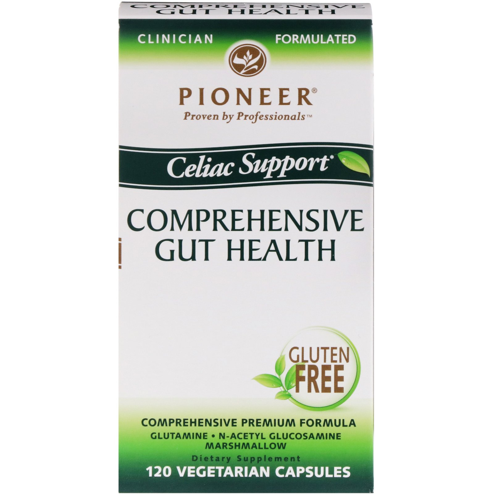 Comprar Pioneer Nutritional Formulas, Saúde Intestinal Ampla, Auxílio Celíaco, 120 cáps. vegetarianas