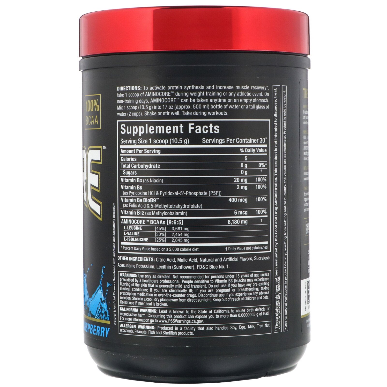 Comprar ALLMAX Nutrition, AMINOCORE BCAA, Blue Raspberry, 0.69 lbs (315 g) - Imagem 2