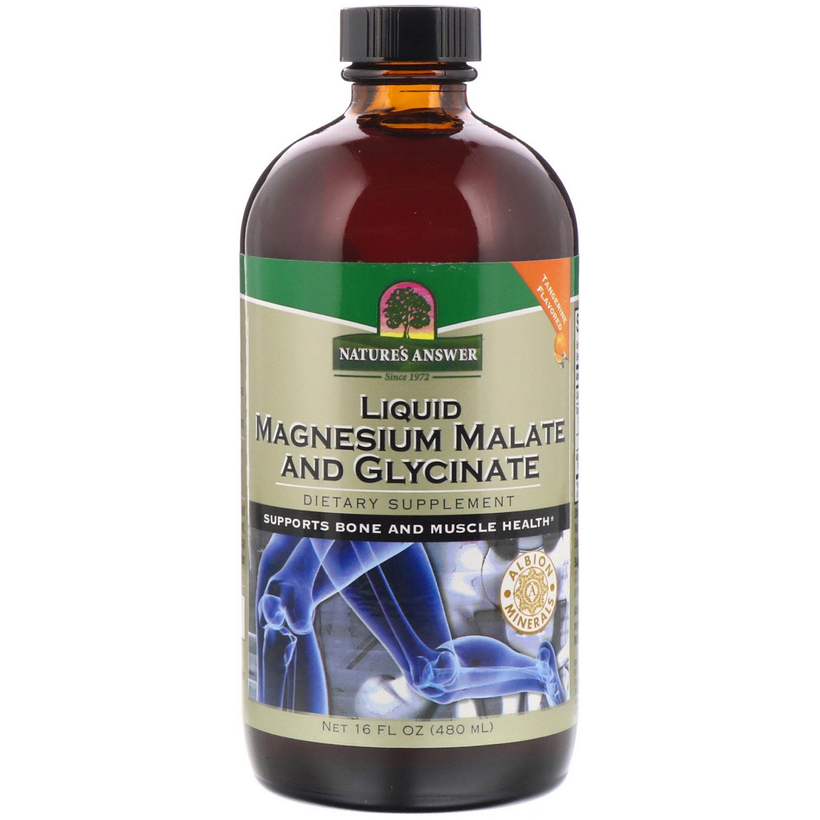 Comprar Nature's Answer, Liquid Magnesium Malate and Glycinate, Tangerine Flavor, 16 fl oz (480 ml)