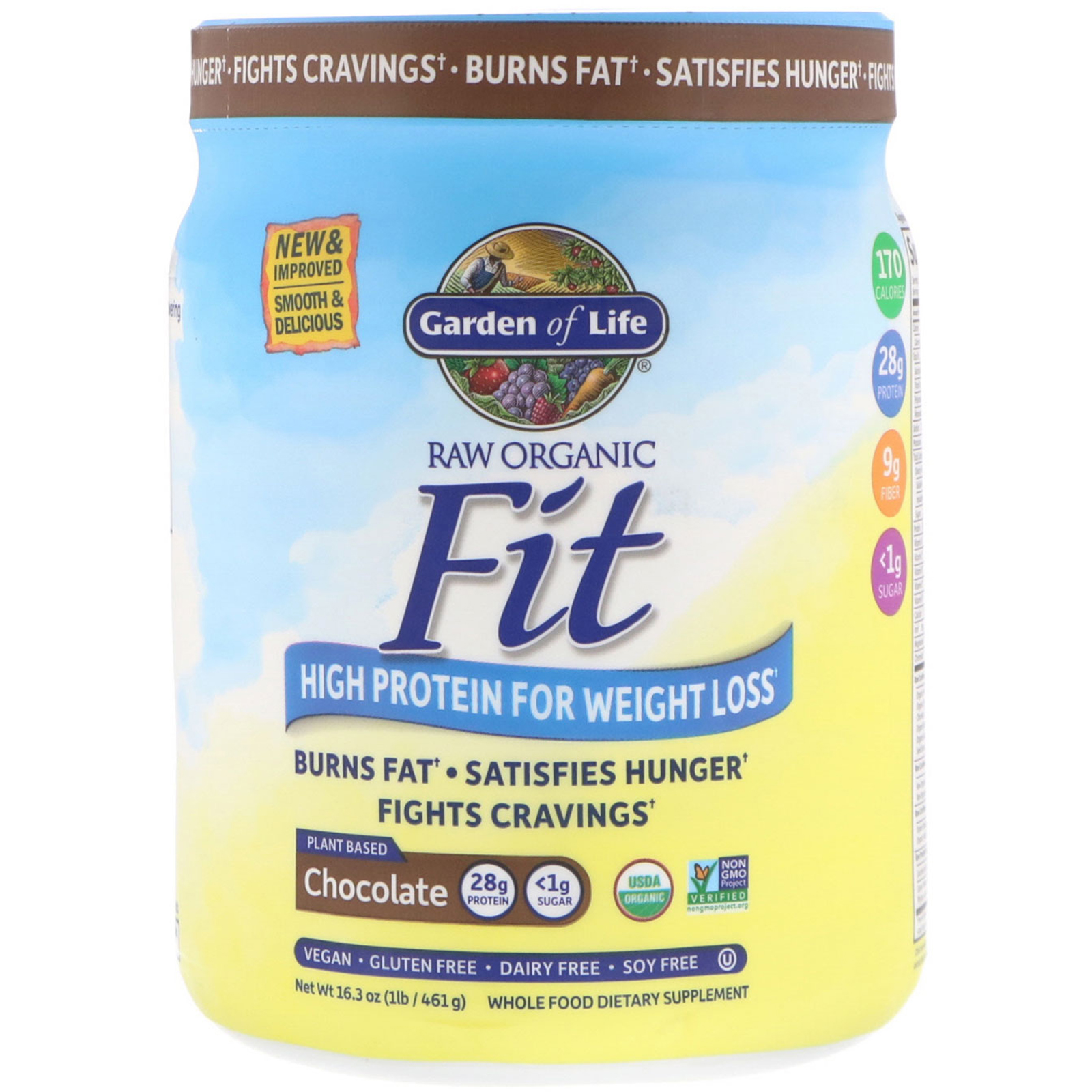 Comprar Garden of Life, RAW Organic Fit, High Protein for Weight Loss, Chocolate, 16.3 oz (461 g)