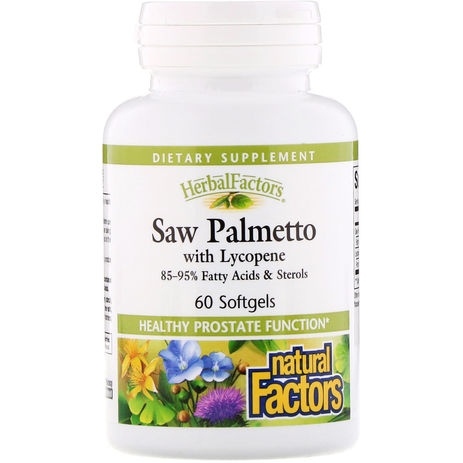 Comprar Natural Factors, HerbalFactors, Saw Palmetto with Lycopene, 60 Softgels