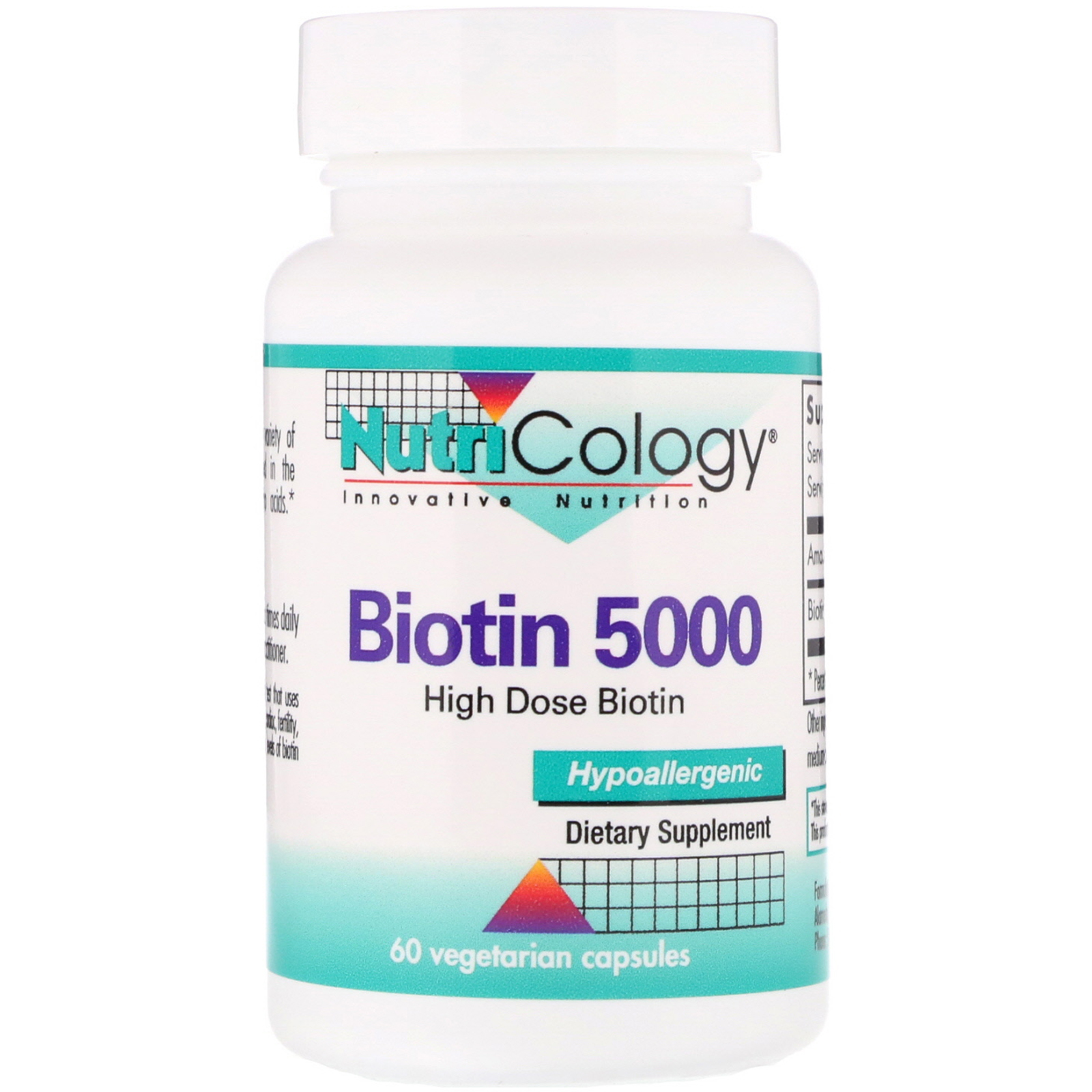 Comprar Nutricology, Biotina 5000, 60 Cápsulas Vegetarianas