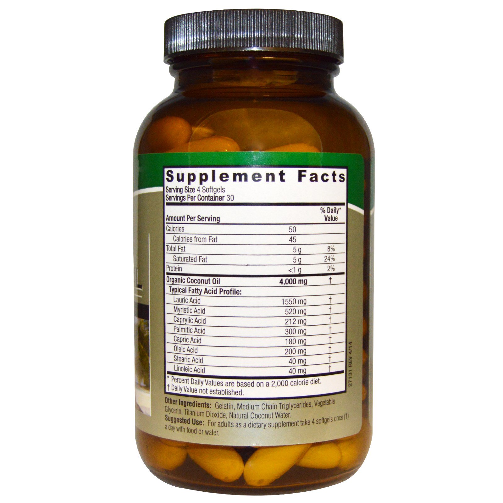 Comprar Nature's Answer, Óleo de Coco Extra Virgem, 120 Cápsulas - Imagem 2