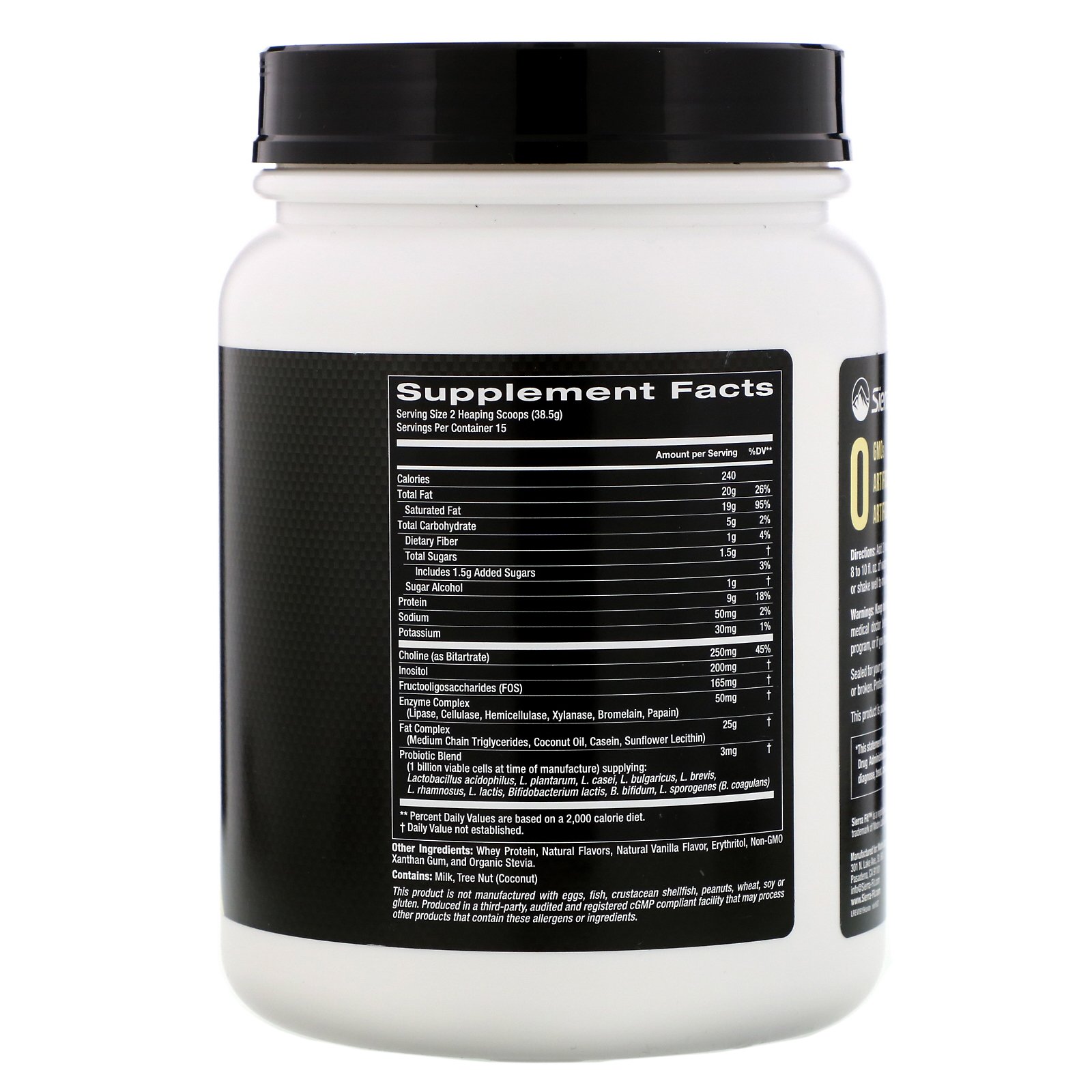 Comprar Sierra Fit, Shake Cetogênico, Sabor Baunilha, 578 g (1,27 lb) - Imagem 2