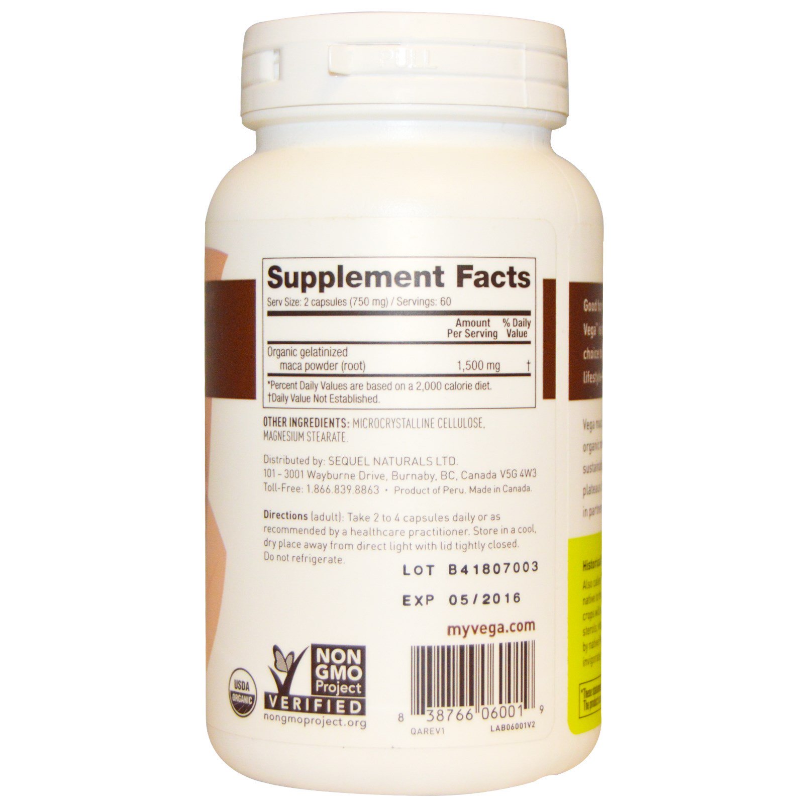 Comprar Vega, Maca, 750 mg, 120 cápsulas vegetais - Imagem 2