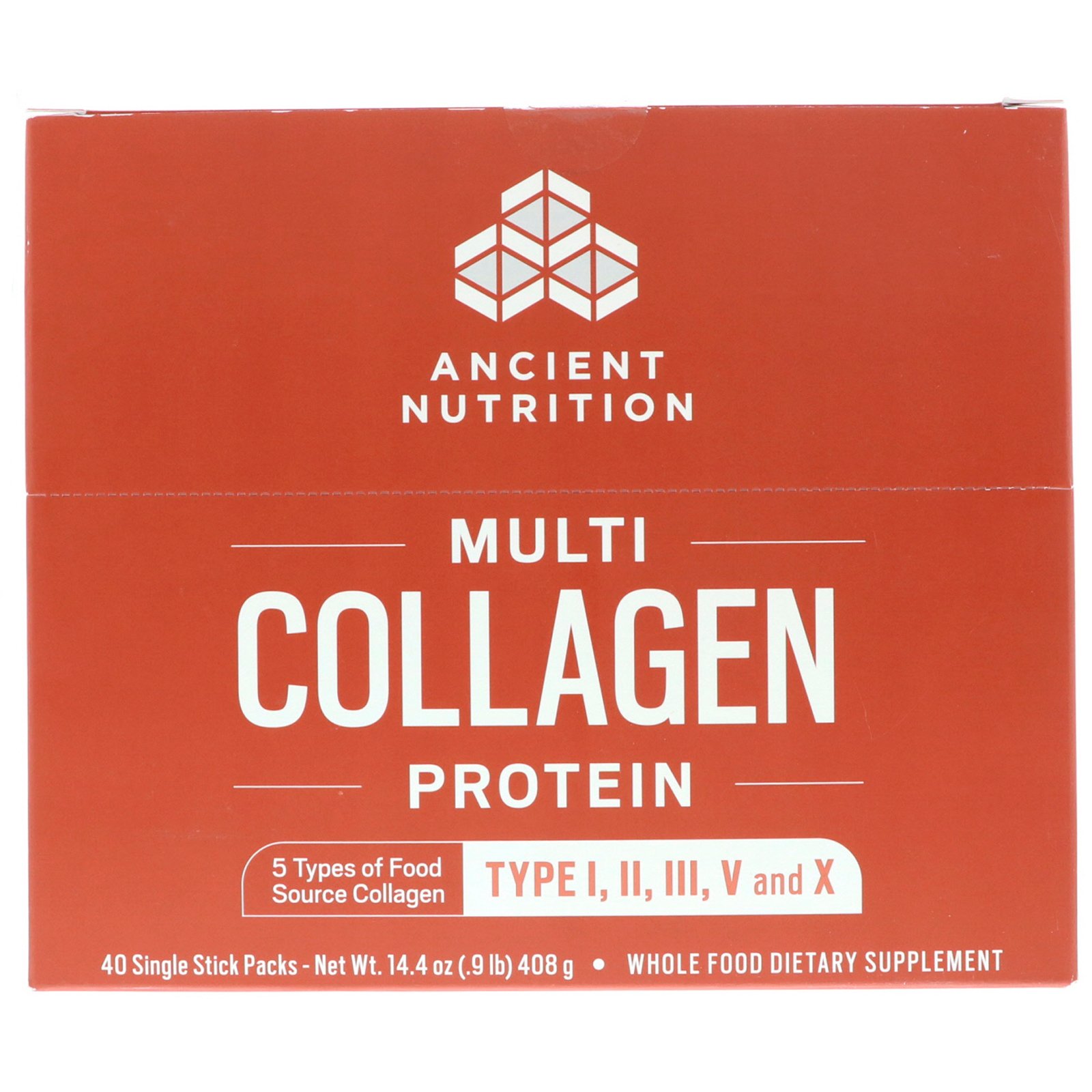 Comprar Dr. Axe / Ancient Nutrition, Multi Collagen Protein, 40 Single Stick Packets, 14.4 oz (408 g)