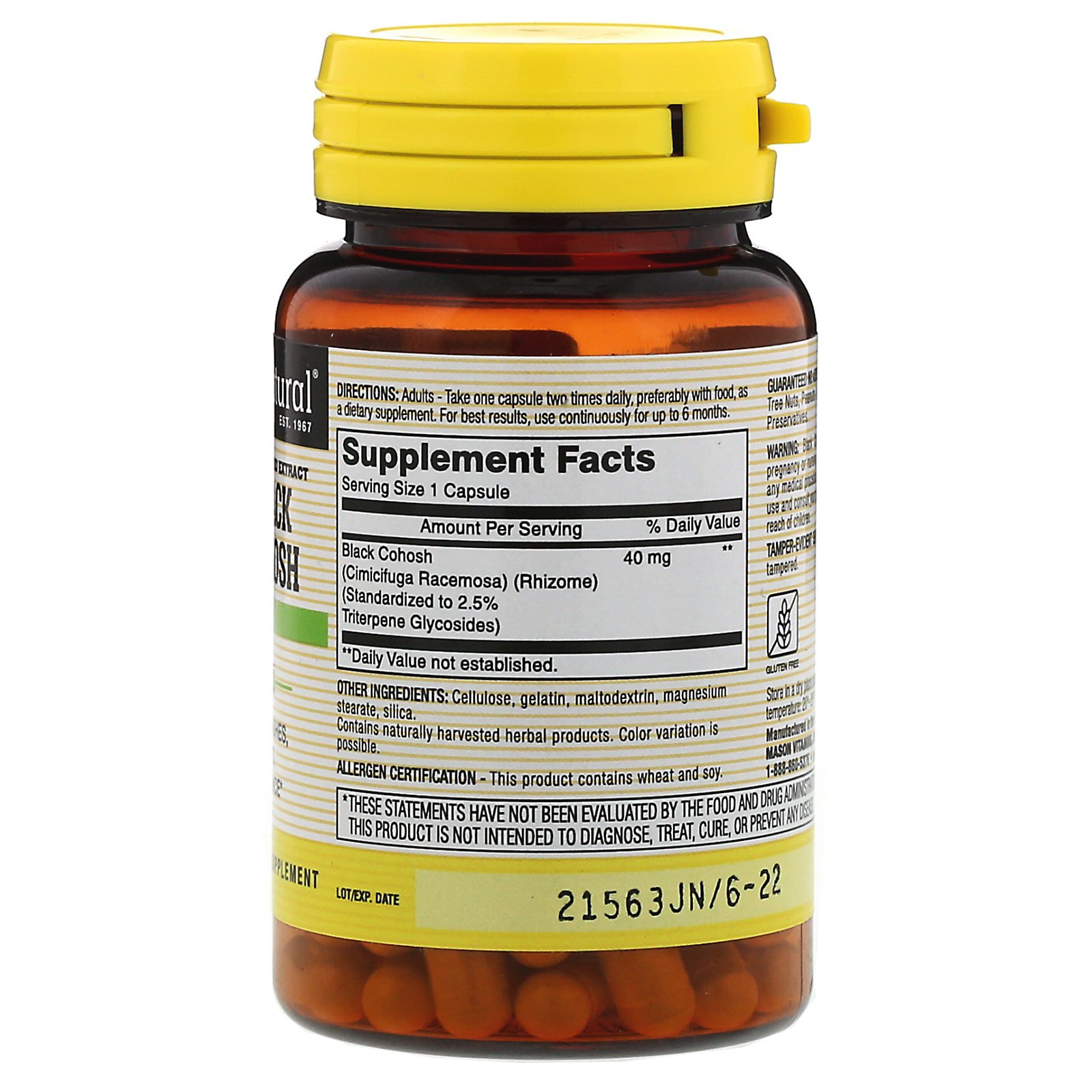 Comprar Mason Natural, Cohosh Preto, Extrato Padronizado, 60 Cápsulas - Imagem 2